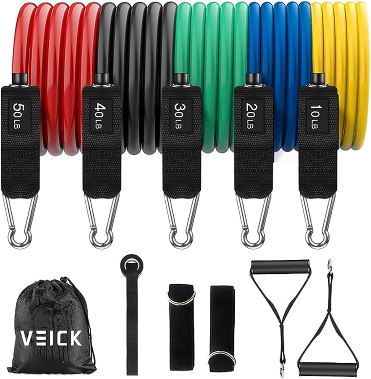 VEICK Resistance Bands, Exercise Bands, Workout Bands, Resistance Bands for Working Out with Handles for Men and Women, Exercising Bands for Fitness Weights Work Out at Home