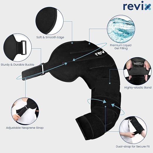 REVIX Youth Shoulder Arm Ice Pack Wrap for Pitcher, Reusable Ice Arm Sleeve | Ice Pack for Volleyball Player & Athletes, Cold Therapy for Shoulder & Elbow, Throwing Recovery, Muscle Relax & Daily Use