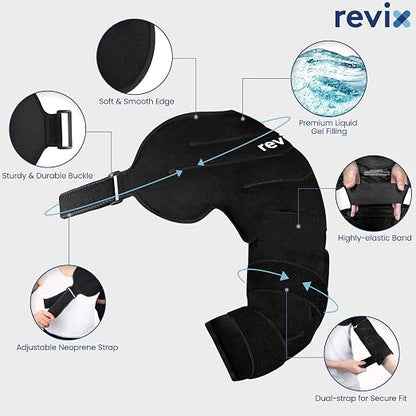 REVIX Youth Shoulder Arm Ice Pack Wrap for Pitcher, Reusable Ice Arm Sleeve | Ice Pack for Volleyball Player & Athletes, Cold Therapy for Shoulder & Elbow, Throwing Recovery, Muscle Relax & Daily Use