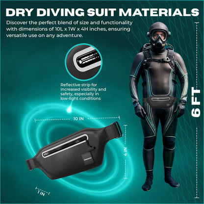 DRENCH 2-Pack Waterproof Fanny Pack | Submersible Dry Bag Waist Pack | Phone Pouch for Swimming, Boating, SUP, Snorkeling | Underwater Floating Belt Bag | IPX8 Waterproof Case