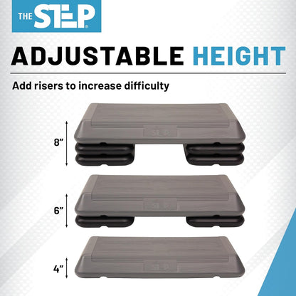 Freestyle STEP Exercise Step Platform, Circuit Size Stepper for Exercise at Home with 2 Risers