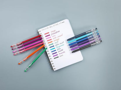 PILOT FriXion Ball Stick 07-0.7mm Nib Tip - Erasable Gel Ink Pens - In Wallet Gift Packaging (Assorted Wallet of 12)