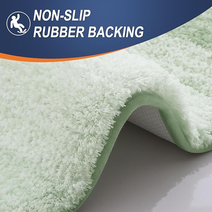 OLANLY Large Bathroom Rugs Mat 45x27, Extra Soft Absorbent Microfiber Bath Rugs, Rubber Backing, Quick Dry, Washable Bath Mats for Bathroom Floor, Tub and Shower, Home Decor Accessories, Sage Green
