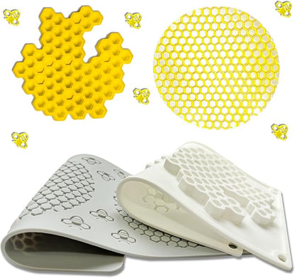 2PCS Tuile Molds Silicone Honeycomb Baking Mold,Acxydm Honeycomb Mold Silicone Bee Silicone Mold,Fondant Molds 3D Beehive Candy Silicone Moulds,Chocolate Mold Set Sugar Bees for Cake Decorating,Large