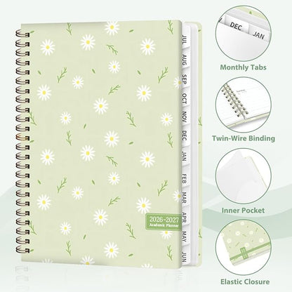 Planner 2026-2027, Weekly and Monthly Academic Year Calendar Planner, July 2026 - June 2027, Daily Agenda Book for Office School Supplies, A5(6.3'' x 8.5'')