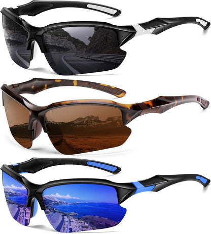 Sports Polarized Sunglasses for Men Cycling Running Fishing UV Protection Sun Glasses Lightweight Half Frame Goggles