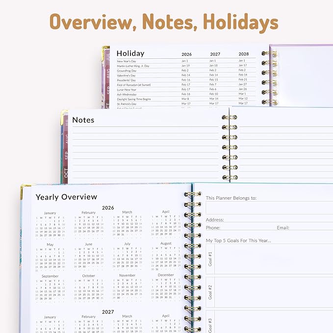 Forvencer Planner 2026-2027, July 2026 - June 2027,8.5x11" Calendar Planner | Weekly and Monthly, Hardcover Planning book with Monthly Tabs, Cute Journal Organizer Notebook for Office School, A4 Size