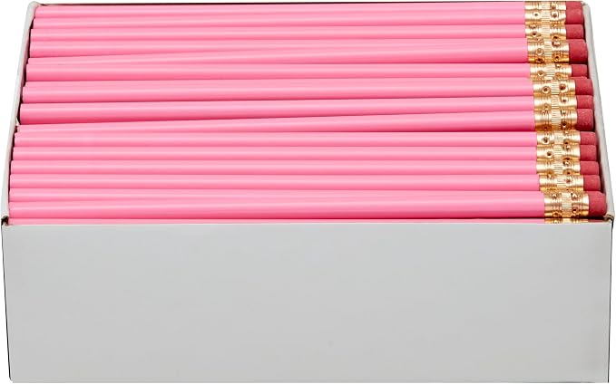 Pencil Guy Blank Round Pencils, Pink, 144 to a Box