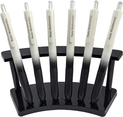 Fengtaiyuan Gel Pens, 0.5mm Fine Point Black Ink Pens, Triangular Grip with Non-Slip Silicone, Ergonomic Writing Pens for Journaling Note Taking, Smooth Writing, Gradient Barrel, 6 Pack