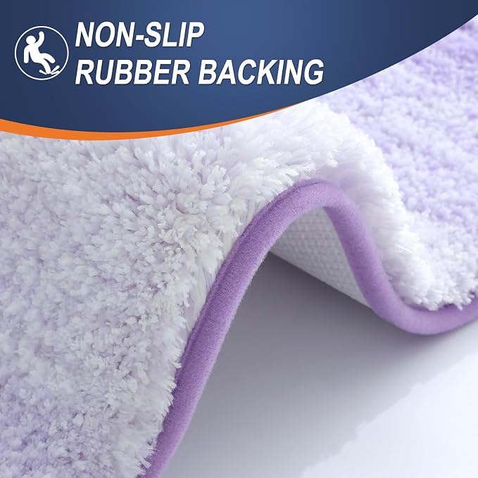 OLANLY Large Bathroom Rugs Mat 40x24, Extra Soft Absorbent Microfiber Bath Rug, Rubber Backing, Quick Dry, Washable Bath Mats for Bathroom Floor, Tub and Shower, Home Decor Accessories, Light Purple