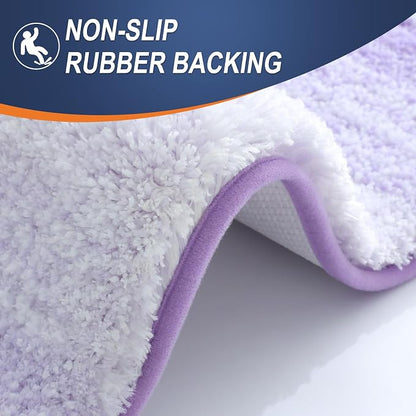 OLANLY Bathroom Runner Rugs Mat 47x20, Extra Soft Absorbent Microfiber Bath Rug, Rubber Backing, Quick Dry, Washable Long Bath Mats for Bathroom, Tub and Shower, Home Decor Accessories, Light Purple