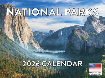 National Parks Calendar 2026 Wall Monthly National Park Gifts For National Park Lovers Calendar Nature 12 Month | American Made In The USA