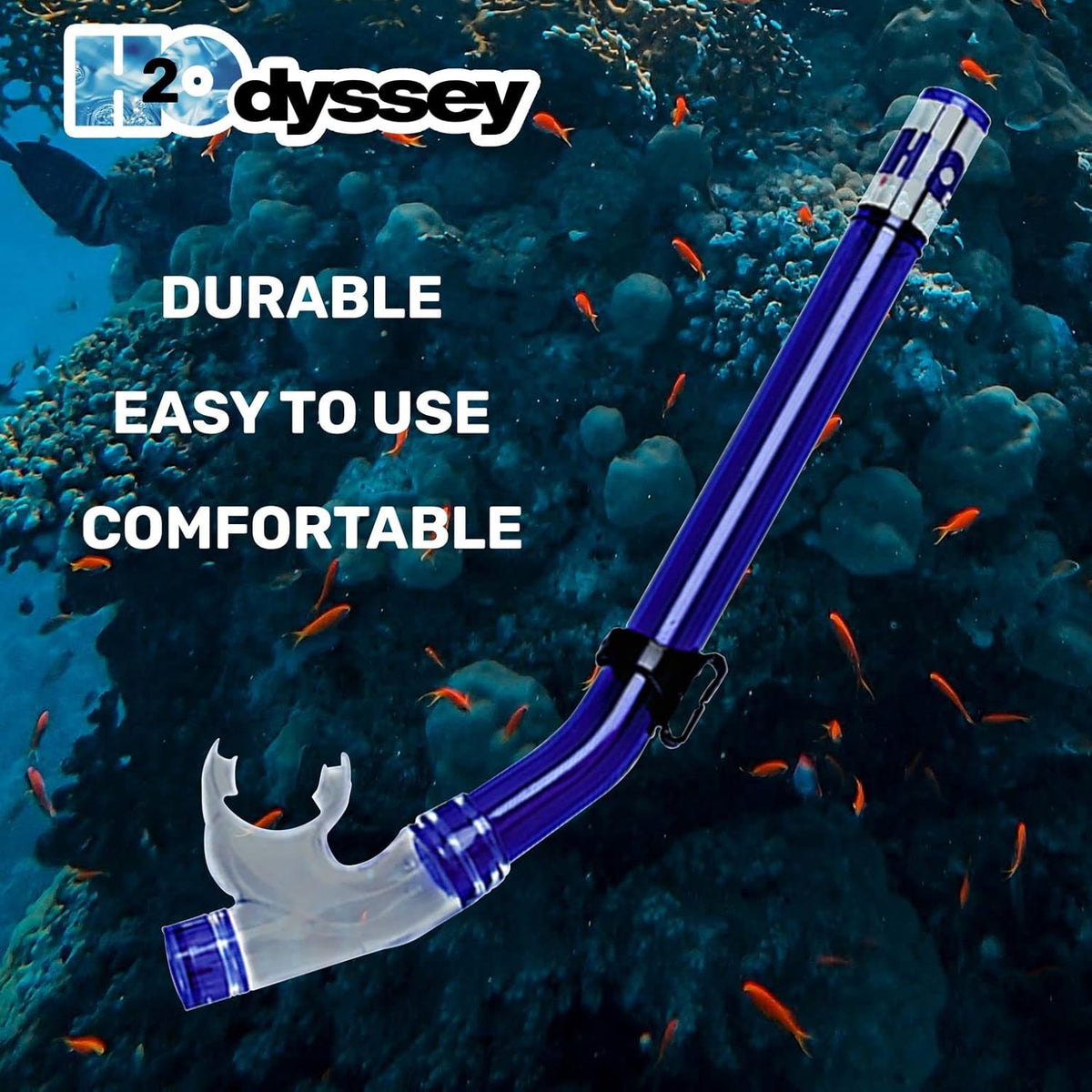 H2Odyssey SP-3 Neptune Childrens Snorkel - Kids Dry Snorkel with Silicone Mouthpiece