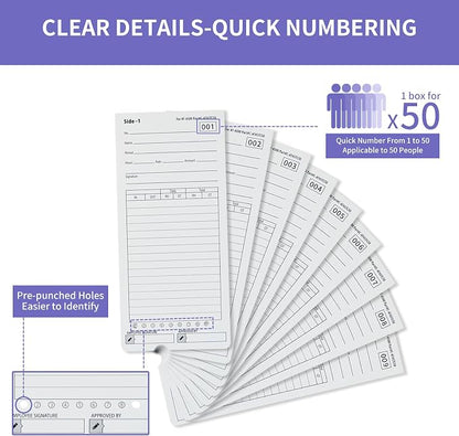 AT-4500 Time Cards, 300 Count, 6 Packs of 50, Double-Sided
