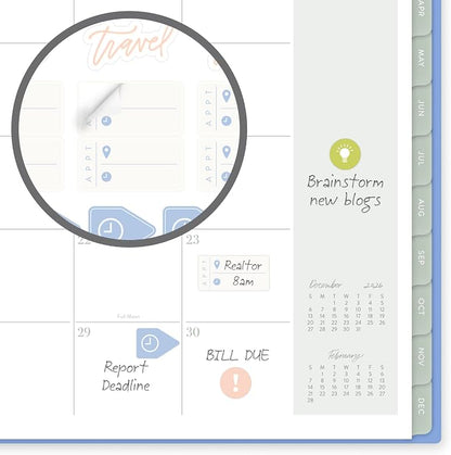 Mead Cambridge 2027 Planner, Weekly & Monthly, 8.5" x 11", Leah Bisch, Floral Rain (LB56-905-27)