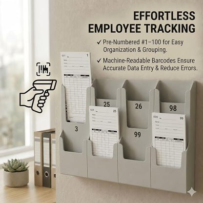 1000 Time Cards Compatible with Lathem 7000E and 7500E Time Clocks