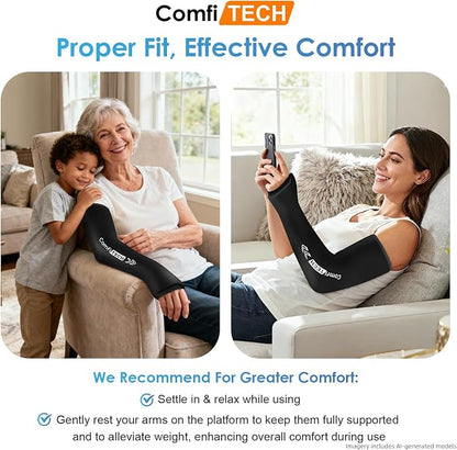 ComfiTECH Full Arm Wrist Ice Pack Wrap, Tennis Cold Sleeve, M, 2P | Flexible Extended Elbow Ice Sleeve for Pitchers, Golfers Players, Reusable Cold Brace for Muscle Comfort, Throwing Recovery