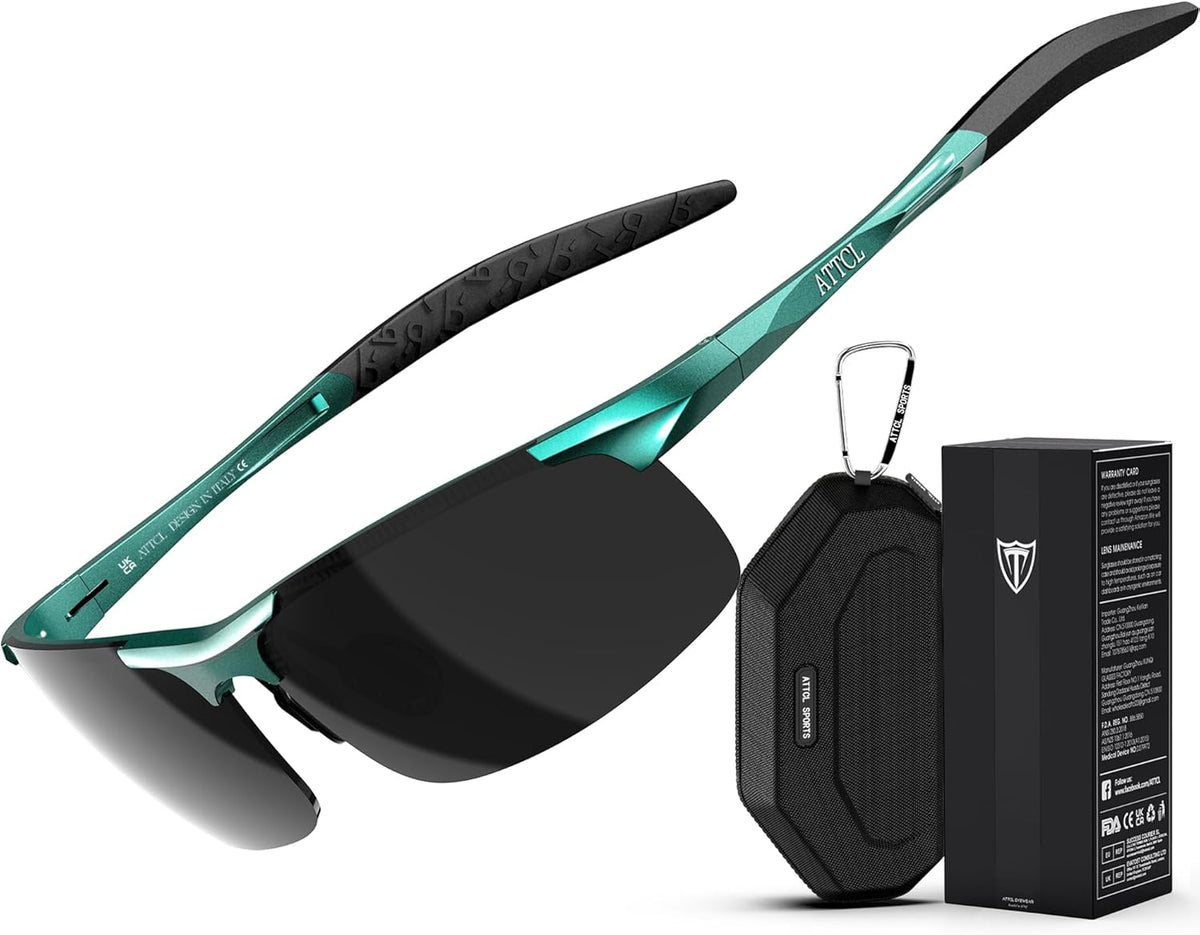 ATTCL Men's Sports Polarized Sunglasses Men for Driving running Fishing Golf - UV Protection Sun glasses Metal Frame