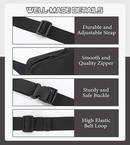 MoKo Fanny Packs for Women Men, Fashion Running Waist Packs, Crossbody Mini Bag Fanny Pack Belt Bag with Adjustable Strap for Running Outdoors Workout Travel Hiking Cycling