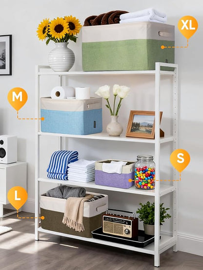 BALEINE 1 Pack Fabric Closet Storage Bins for Shelves, Linen Closet Organizers and Storage, Decorative Baskets for Organizing, Shelf, Clothes, Home, Office (Lavender, 14''x10''x8.5'')