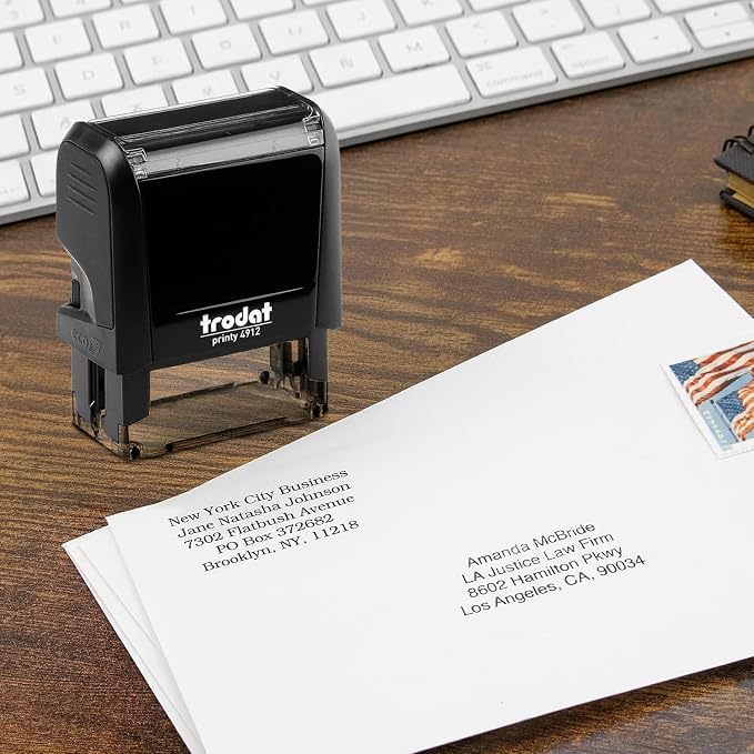 Trodat 4912 Signature Stamp - Custom Text Stamp - Choose from Many Fonts & 15 Ink Colors!