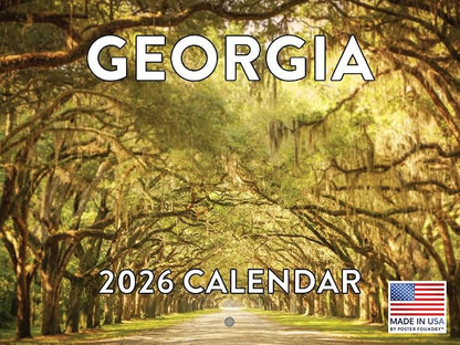 Georgia Calendar 2026 Wall 12 Month Monthly GA Scenic Souvenirs Georgian Themed Gifts | American Made In The USA