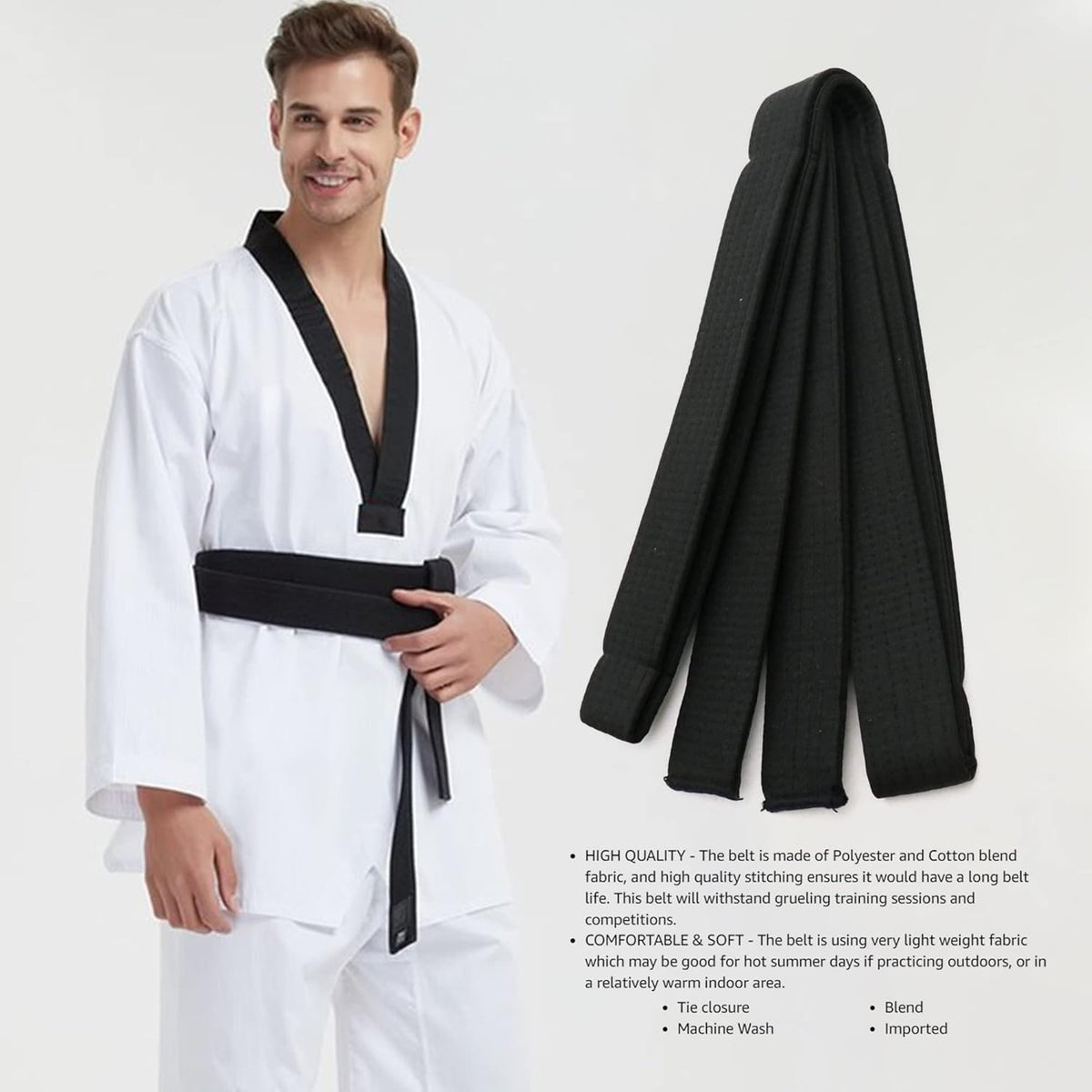 8.6ft Long Soft Belt for Martial Arts Karate Taekwondo Judo