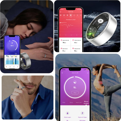 Smart Ring Health Fitness Tracker, Size First with Sizing Kit, Activity & Sleep Tracker/Stress/Heart Rate Monitor, Waterproof Smart Ring for Men/Women, No App Subscription (Black, 11)