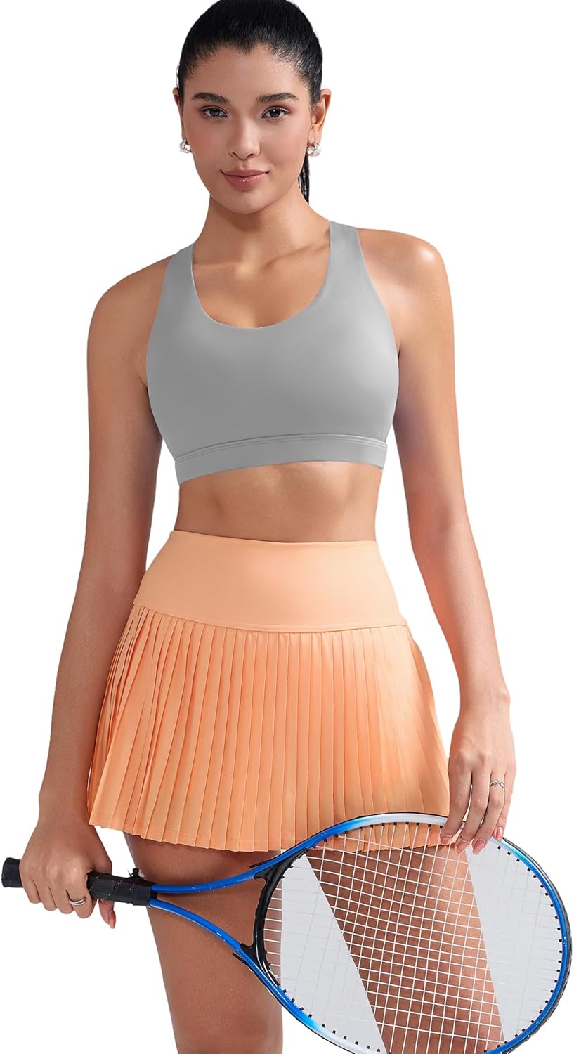 RUNNING GIRL Sports Bra for Women, Criss-Cross Back Padded Strappy Sports Bras Medium Support Yoga Bra with Removable Cups
