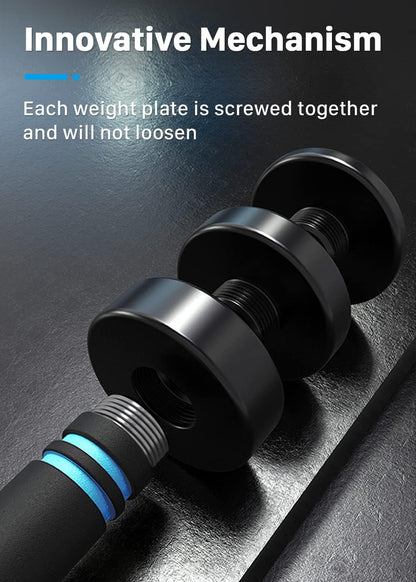 Northdeer Steel Dumbbells Adjustable Black Coated Weight Set with Foam Handles for Home Gym Workout - Strength Trainging for Men, Women (5lbs/10lbs/15lbs/20lbs)
