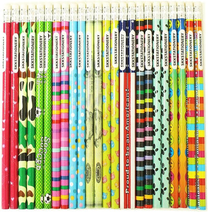 SKKSTATIONERY 288pcs Assorted Colorful Pencils with Eraser