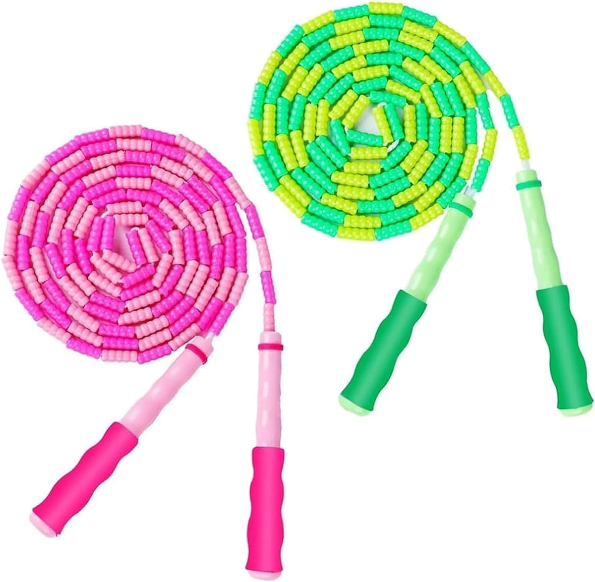GRAWUN Jump Rope For Kids, Soft Beaded Jump Rope, Adjustable Length Tangle-Free Segmented Soft Beaded Skipping Rope，for Women, Men and Kids Keeping Fit, Workout and Weight Loss