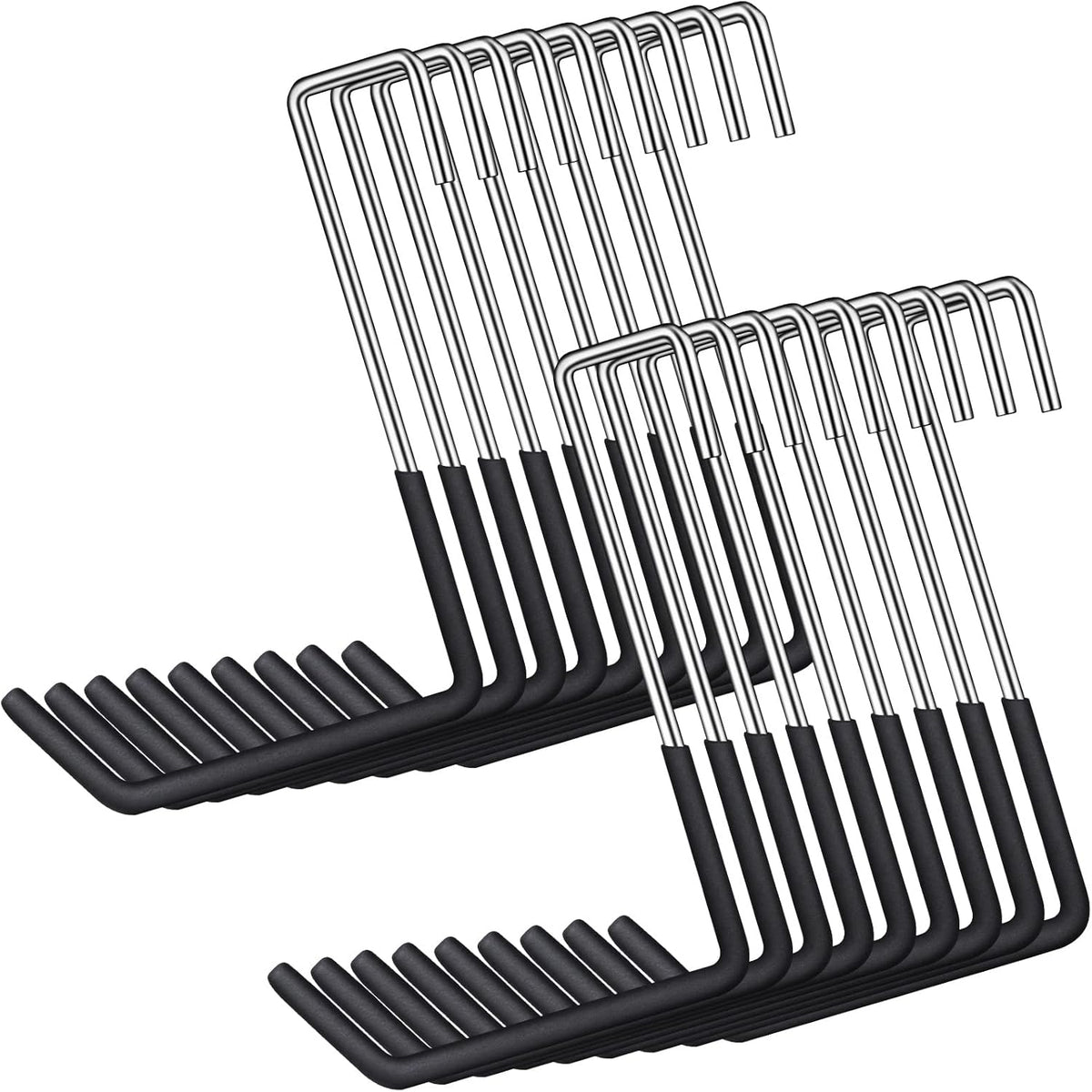18 Pack Heavy Duty Rafter Hooks for Hanging Vinyl Coated Large S Hooks for Hanging Ladder Bike Hangers Garage Storage Organizer Black