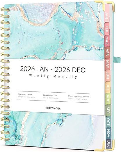 Forvencer 2026 Planner, Weekly and Monthly Calendar Planner for Women | Jan 2026 - Dec 2026, 8.5x11", Hardcover Planning Agenda book, Cute Journal Organizer Notebook for Office School