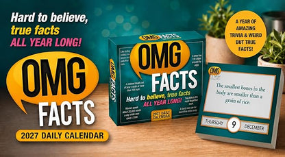 OMG Facts 2027 Daily Desk Calendar: Boxed Page-a-Day Trivia Calendar with Day-to-Day Hard-to-Believe Facts, Weird Truths & Bizarre Realities