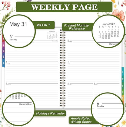 2027 Planner for Office, School, Home, Spiral Bound Weekly Monthly Calendar