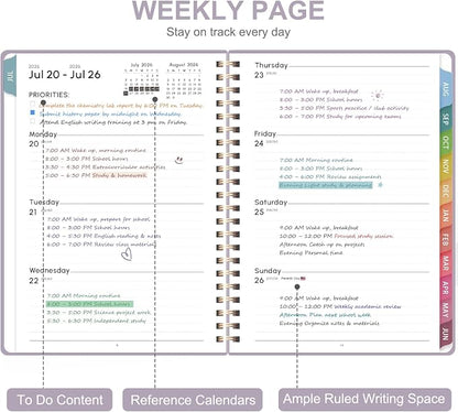 Planner 2026-2027, Academic Weekly and Monthly Calendar Planner, July 2026 - June 2027, Hardcover Spiral Agenda Book, School Supplies for Teacher Student - Letter Size(8.5" x 11")