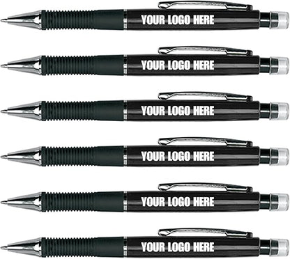 Custom Mechanical Pencil. Promotional Personalized Imprinted Mechanical Pencil. Custom Printed Name/Business/Event Information (Black, 150 Count, Pack of 1)