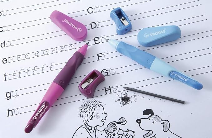 STABILO - EASYergo 3.15 - Ergonomic Mechanical Pencil - Right-Handed - Pack of 1 - Pink/Lilac with Sharpener