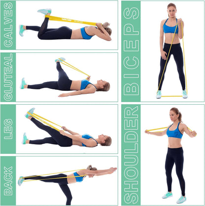 Resistance Bands, Pull Up Bands, Workout Bands for Exercise, Thick Heavy Resistance Band Set with Door Anchor, Elastic Bands for Body Stretching, Crossfit Training at Home/Gym Men & Women Women