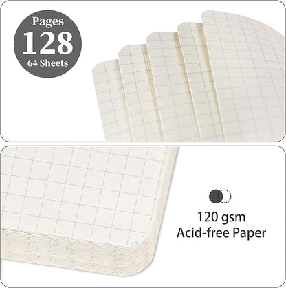 Graph Grid Paper Notebook/Journal - Classic Journal/Notebook with Ribbon