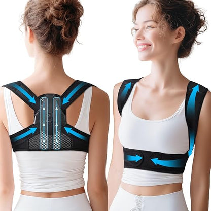 Posture Corrector for Women Back Straightener Hunchback Correction | Invisible, Breathable, Lightweight, Strong Support, Upper Back Brace for Neck, Shoulder, Back Pain Relief (L/XL)