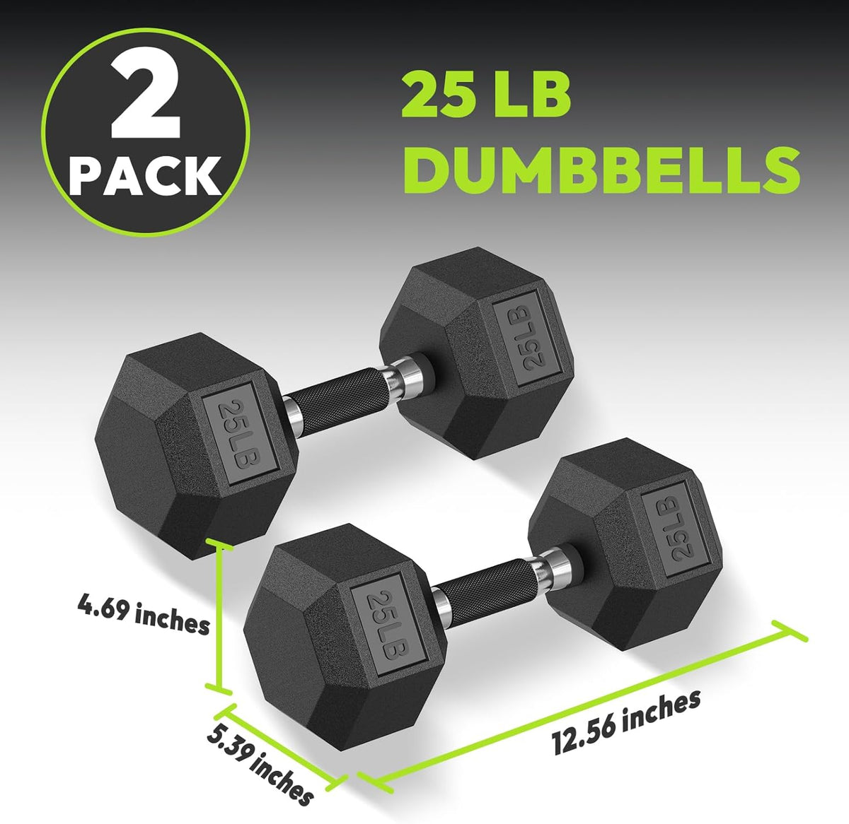 Hex Dumbbell Set 2.5-400 lb, Rubber Encased Exercise & Fitness Dumbbells, Weights Dumbbells Set of 2, Hand Weight for Strength Training