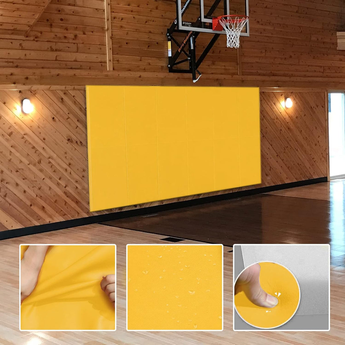 PROGOAL 2"/4" Thick Foam Protection Wall Pad，Gym Basketball-Court Protectors，Durable Waterproof Padding for Wall-Mounted Basketball Hoops(60" L x 20" W)…