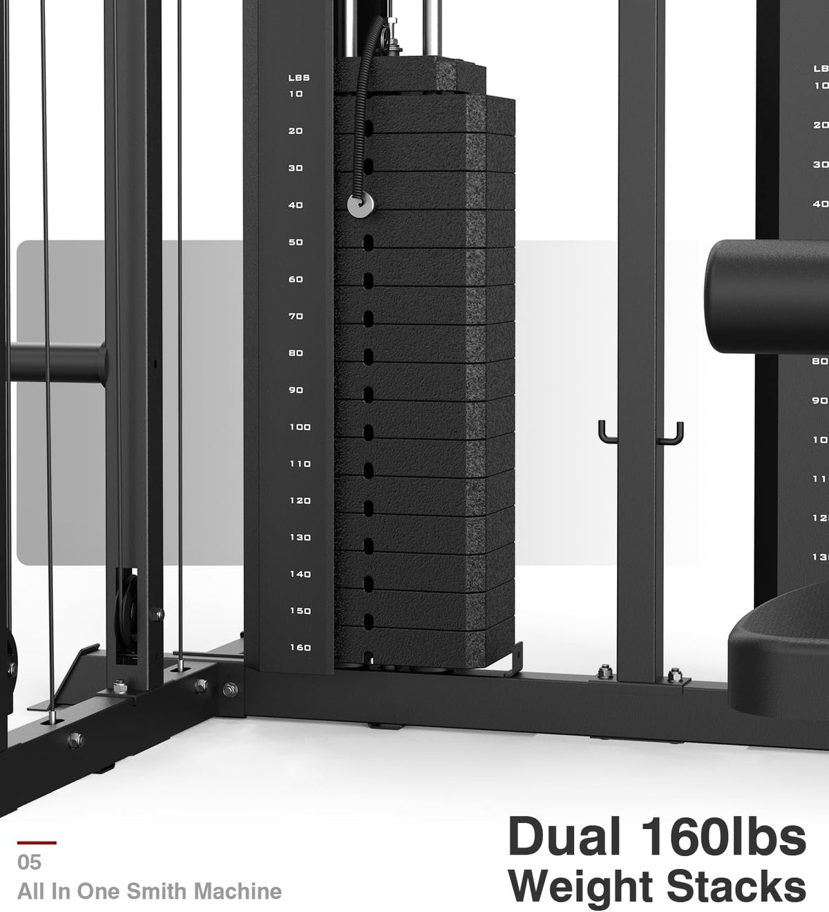 DONOW Smith Machine with Weight Stacks Power Cage Squat Rack Dual Cable Crossover Machine Home Gym Systems Station LAT Pull Down