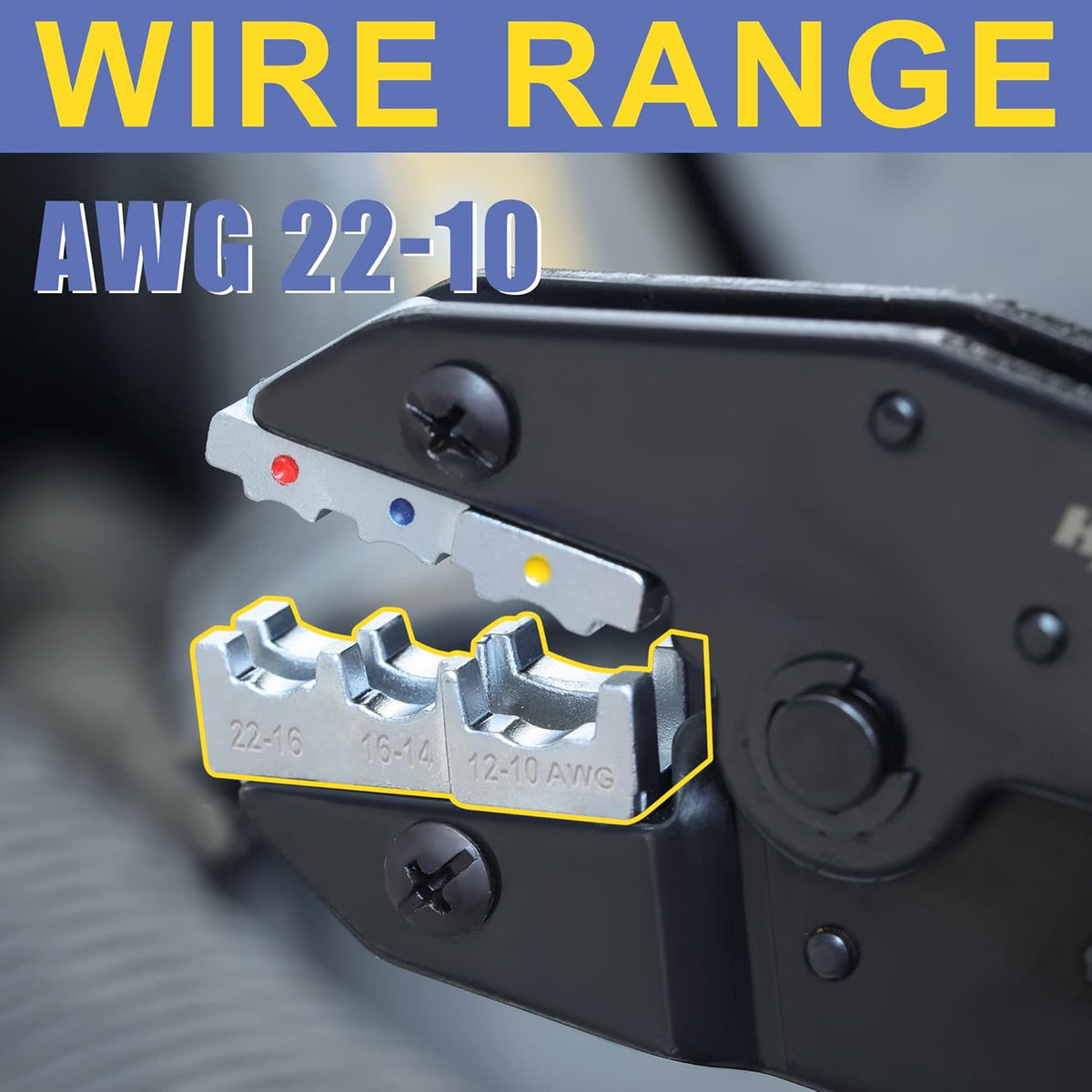 haisstronica Crimping Tool for Insulated Electrical Wire Connectors-AWG 22-10 Ratchet Crimper Tools-Racheting Wire Crimping Tools-Available for Insulated Connectors and Wire Terminal HS-9327