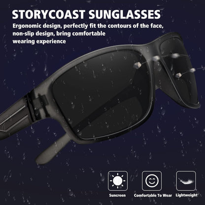 STORYCOAST Polarized Sports Sunglasses for Men Women Unbreakable Frame Cycling Fishing Driving