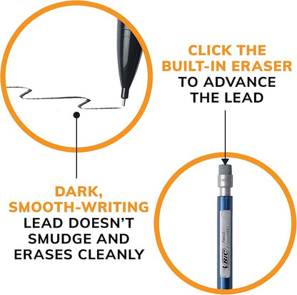 BIC Xtra-Precision Mechanical Pencils with Erasers, Fine Point (0.5mm), Six 24-Count Packs Mechanical Drafting Pencil Set, 144 Pencils