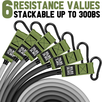 Heavy Resistance Bands for Working Out, 300lbs/360lb/420lb Exercise Bands Workout Bands with Handles, Door Anchor, Ankle Straps, Home Gym Workout Equipment for Men Fitness Strength Training Stretching