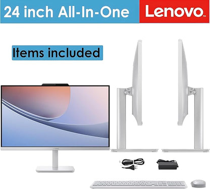 Lenovo 24" FHD All-in-One Desktop Computer for Home & Office, Intel Processor, 16GB RAM, 512GB PCIe + 500GB External, Business AIO, HDMI, Bluetooth 5.2, Vent-Hear, Wireless Keyboard & Mouse, Win 11